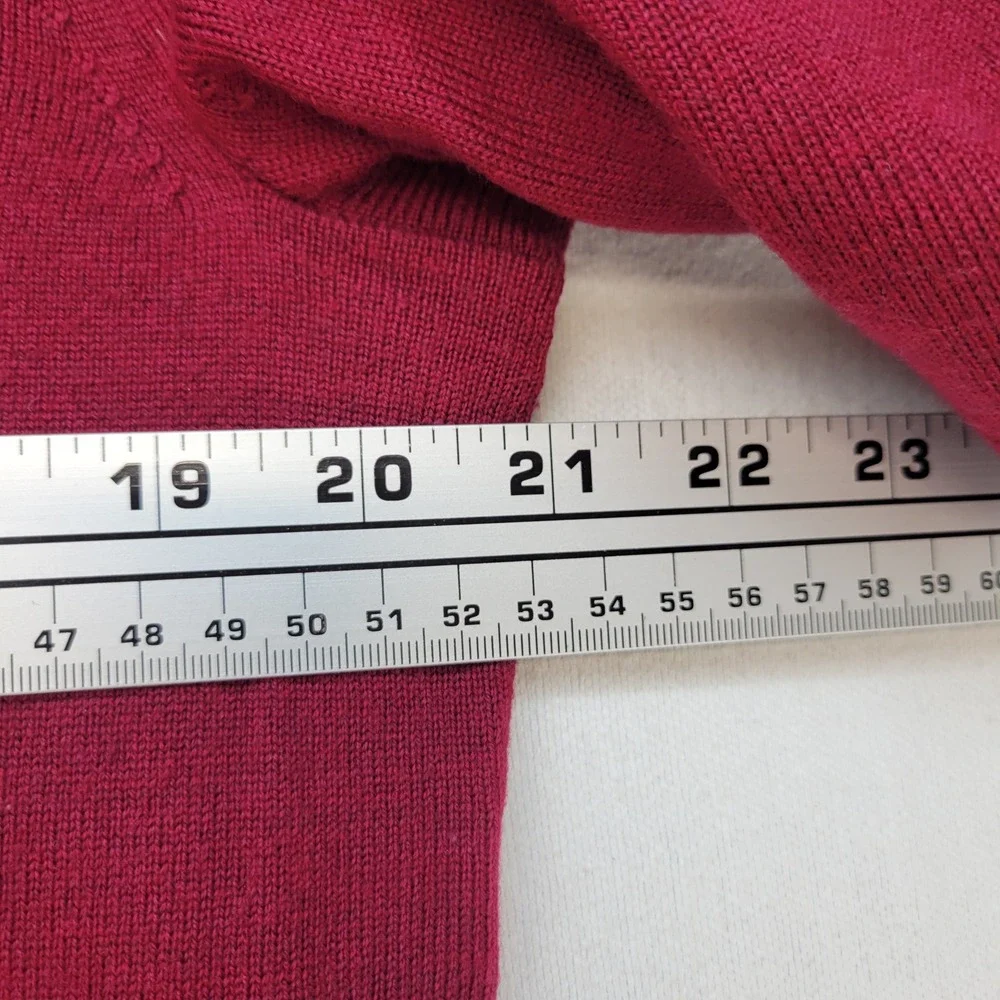 Banana Republic V-Neck Sweater Mens Size M Burgundy Extra Fine Merino Wool